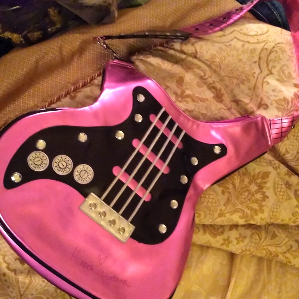 Hot pink Rock guitar purse